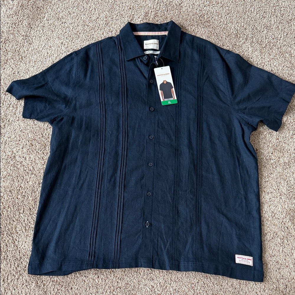 Scotch & Soda Dark Blue Casual Button-Down Shirt
